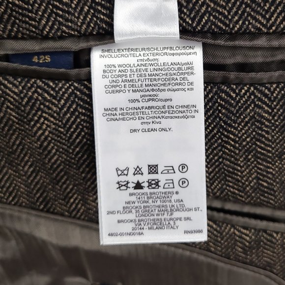 Brooks Brothers Regent Fit Herringbone Sport Coat 42S - Picture 13 of 13